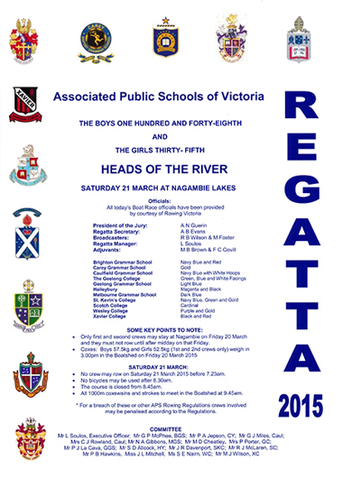2015 regatta program cover